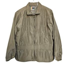 Vintage  EVR 100% Silk Jogging ‎ Suit   Green Size M * Read